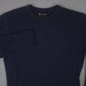 SmartWool Sweater Mens Medium Navy Sparwood Crew Neck Merino Wool Outdoor Casual